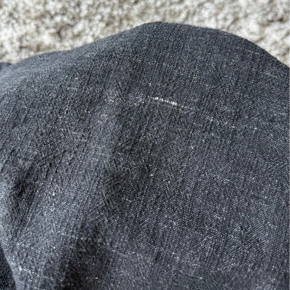 Eileen Fisher Black Gray Cropped Wide Leg Linen Blend Ankle Pants size Large - Picture 9 of 13